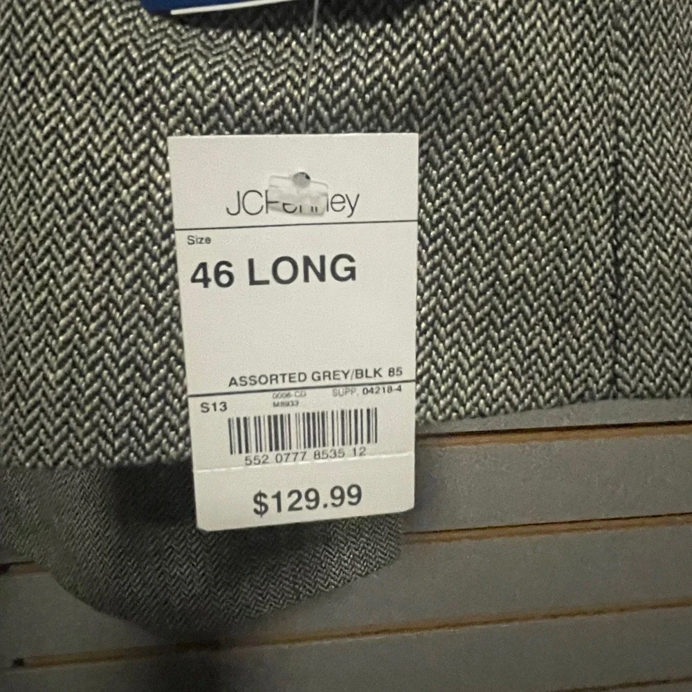 NWTS Towncraft Men's 46 Long‎ Herringbone Blazer Sport Coat Jacket